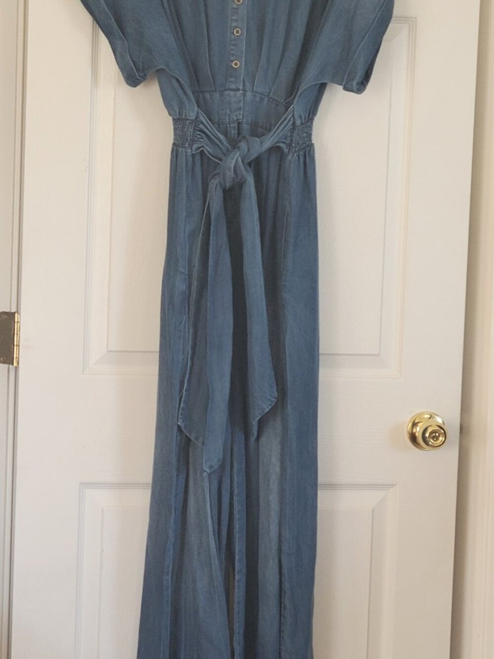 NWT Belted Soft Denim Jumpsuit size XL